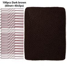 Set Jaring Rambut Tak Terlihat dengan Tepi Elastis dan Jepit Rambut Berbentuk U, 60 Buah Kemasan Individual Jaring Rambut Tak Terlihat, 40 Buah Jepit Rambut Berbentuk U untuk Sanggul Balet, Tidur, Wanita dan Wig - View 9