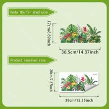 1PC Waterproof Tropical Floral Monstera Wall Decal, Removable PVC Jungle Plant Sticker, Suitable For Bathroom Tiles, Kitchen, Home Decor. - Multicolor - View 6