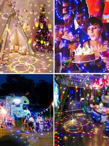 7-Color Rotating RGB USB Stage Light, Dorm Decor Car Atmosphere Projection Lamp, Suitable For Birthday, Christmas And Halloween - Black - View 12