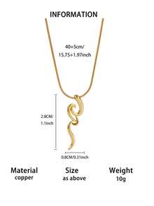 1PC Vintage Snake Pendant Necklaces For Women Gold Color Copper Geometric Snake Necklace Party Aesthetic Animal Hip Hop Jewelry Gift - Multicolor - View 13