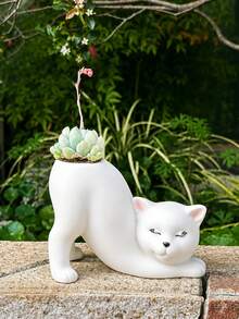1pc Cat-Shaped Vase, Suitable For Placing On Living Room Tabletop As Home Decor - Multicolor - View 7