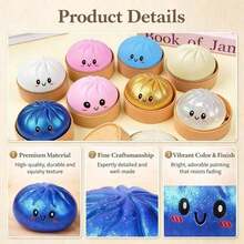 Steamer Included Steamed Bun & Dumpling Squeeze Toy, Deformable Slow Rebound Squishy Stress Ball, Food Shaped Sensory Decompression Gadget, Versatile Desktop Decor & Birthday Holiday Gift For All Ages - 慢回彈 - 查看 6