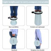 Fishboy - Taburete plegable mejorado peso máximo de 400 libras ligero pero resistente portátil retráctil plegable telescópico plegable para acampar para adultos pesca al aire última - Helado - Ver 4