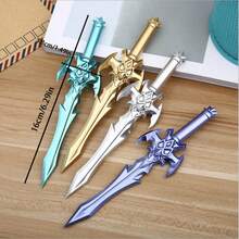 9pcs Creative Sword Ballpoint Pens, Random Colors - Medium Tip, Suitable For School, Office And Gifts - A - View 3