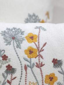 1件/2件 Ins風蒲公英花卉刺繡枕套，雪尼爾材質，柔軟舒適，適合臥室、沙發、床鋪，不含枕芯 - 彩色 - 查看 6
