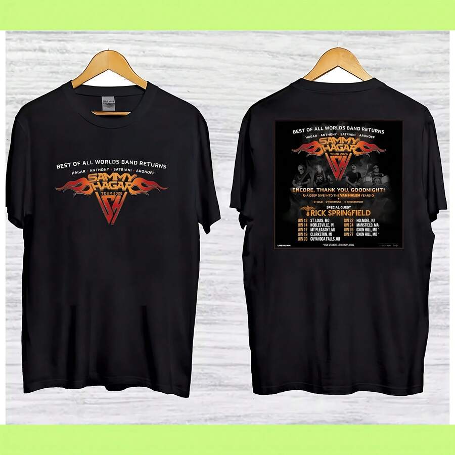 SAMMY HAGAR Best Of All Worlds Tour 2026 T-Shirt - Black - View 1