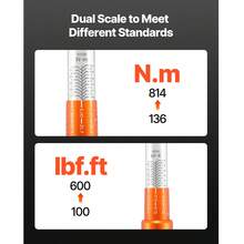 Click Torque Wrench, 3/4 Inch Drive, 100-600 Lbf-Ft / 136-814N.M, Dual-Direction Torque Wrench Set With Dual Range Scales, 48-Tooth, ±3% High Precision, Alloy Steel, For Automobile Repair - 3/4 英寸 - 查看 3