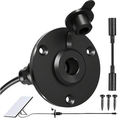 Aluminum Wall Pass Through Kit For Starlink Mini, RV Waterproof Cable Pass Through, Panel Mount 5.5 X 2.1 DC Female Power Socket, Starlink Mini Accessories For RV, Boat, Van, Battery Box