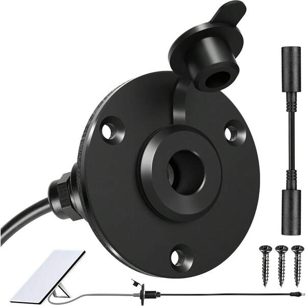 Aluminum Wall Pass Through Kit For Starlink Mini, RV Waterproof Cable Pass Through, Panel Mount 5.5 X 2.1 DC Female Power Socket, Starlink Mini Accessories For RV, Boat, Van, Battery Box