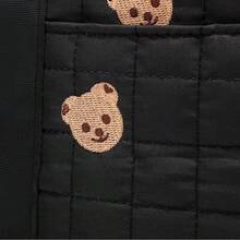 1個極簡風拉鍊刺繡媽媽包，推車便攜手提包，尿布袋 - 彩色 - 查看 3