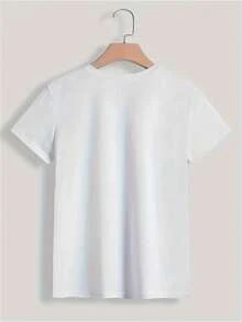 Pure Cotton Blouse, Round Neck, Short Sleeve, Summer Top With Inspirational Phrase "God Says I Am" - Lightweight, Soft, Breathable, Ideal For Workouts And Everyday Wear - Casual Style For Women - 白色 5 - 查看 2