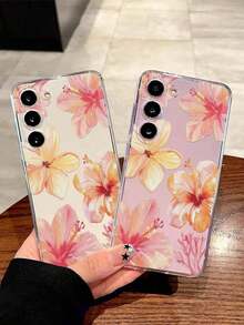 1 Piece Soft Phone Case With White Lily Flower And Butterfly, Compatible With Huawei Honor, , Galaxy A04e/12/A13/A14/A34/A50/A52/A53/A54/S21/S22/S23/S24/S25/S25Ultra, 6A/7A/8A, 12T/13T, International Version, Not Domestic Version, Spring Gift - 透明 14 - 查看 2