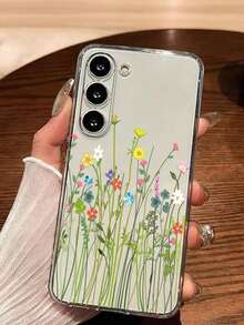 1 Piece Soft Romantic Fashion Floral Print Phone Case Compatible With Huawei Honor, Galaxy A04e/12/A13/A14/A34/A50/A52/A53/A54/S21/S22/S23/S24/S25/S25Ultra/S25FE/S26/S26 PLUS/S26 ULTRA/S26 EDGE, 6A/7A/8A, 12T/13T/15T/15T Pro - 透明 8 - 查看 8