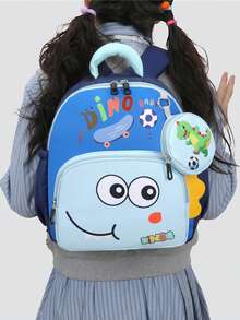 Cute Cartoon Dinosaur Backpack, Lightweight Small Backpack For Kindergarten Kids, Suitable For School, Travel And Play - A - View 11