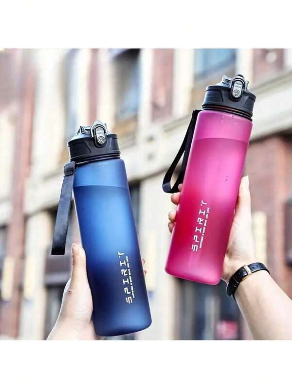 1pc, 25oz Leak-Proof Portable Sports Bottle, With Timestamp, Pc Material Cup, Two Options: Straw And Direct Drinking Spout.Suitable Sports And Fitness, Camping, School, Etc.Keep Your Cup Full At Any.As A, Valentine'S Day, Labor Day, Teachers' Day.