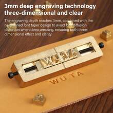 WUTA Brass Stamping Tools Flexible Letters Numbers Alphabets Characters Molds Leather Jewelry Metal Stamping Tools Hot Foil Stamping (Copper Set 83pcs) - B組符號 18件 - 查看 5