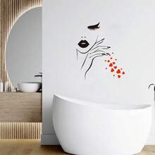 Face Massage Wall Decal , Modern Spa Salon Decor , Vinyl Sticker For Beauty Saloon,Nail Salon And Beauty Salon Mural Design - A - View 2