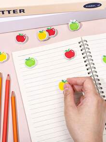 100/60pcs Small Apple Shaped Erasers, Multi-Color Pencil Erasers, Suitable For Student Back To School Gifts, Birthday Gifts, Classroom Rewards, Please Note The Size Is Small, Please Confirm The Size Before Purchasing! - Multicolor - View 3