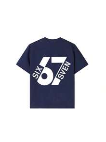 Summer Short-Sleeved T-Shirt For Boys, "67" With A Fun Digital Design. Suitable For Casual Wear, School, And Everyday Wear. - Hijau Tentara - View 5