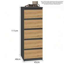 Multifunctional Vertical Drawer Cabinet: Minimalist Design Perfect For Small Spaces, Ideal For Bedroom End-Of-Bed Storage, Living Room Sideboard, Or Entryway Organization. Features Silent Slides And An Anti-Tip Safety Structure - Multicolor - View 13