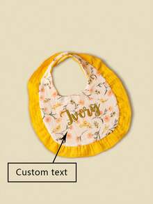 1pc Customized Text, Custom Embroidered, Exquisite Lace Baby Bib, Soft And Skin-Friendly, Newborn Anti-Spit-Up Bib - Multicolor - View 4