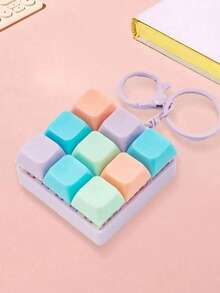 1 Peça Chaveiro Colorido de Alívio de Estresse com Teclado, Pingente de Botão de Teclado 9-em-1 com Clique de Dedo, Charm Criativo de Teclado, Chaveiro de Carro, Charm de Bolsa, Acessório Portátil de Alívio de Estresse, Adequado para Escritório, Escola, Transporte, Viagem - multicolorido - Visão 16