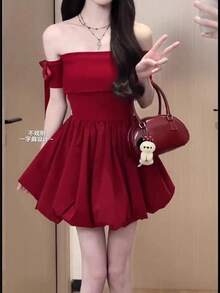 Women Midi Dresses - Black - View 7