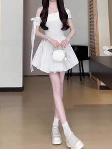 Women Midi Dresses - Black - View 3