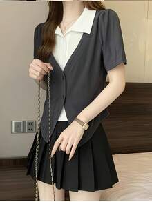 Women Tops - Dark Grey - View 4