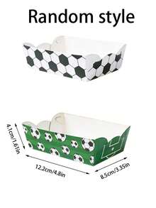 Soccer Theme Birthday Plates, 12pcs Colorful Rectangular Paper Trays, Soccer Party Food Trays And Decorations - Multicolor - View 8