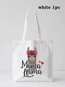 Mama Llama Tote Bag & Wallet Set, Cute White Alpaca Print Mother & Baby Bag, New Mom Hospital Delivery Diaper Bag Gift, Matching Mother & Child Handbag, Practical Mother's Gift Set School Supplies - Multicolor - View 17