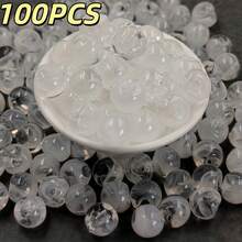 100顆隱形穿線10mm偏心孔裝飾散珠，仿貝殼果凍色雙色手工串珠材料，適用於耳環、手鍊、項鍊、髮飾、包包、衣服鈕扣 - 彩色 - 查看 14