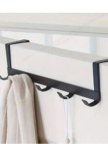 5 Hook Over The Door Storage Rack: Fashionable, Easy To Install, Suitable For Bathroom, Kitchen And Closet Organization - A - View 1