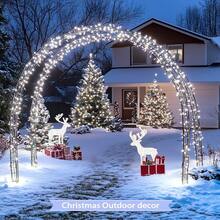 أضواء سلسلة LED بالطاقة الشمسية للاستخدام الخارجي، 200LED/100LED/50LED/20LED أضواء سلسلة جنية مع 8 أوضاع، IPX4، ديكورات مهرجان LED مناسبة للأشجار والفناءات والحدائق والحفلات، ديكور سقف العطلات، حفلات الزفاف، ديكور شجرة عيد الميلاد - أبيض - مشاهدة 4
