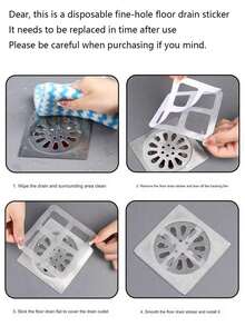 30pcs Shower Drain Hair Catcher Filters - Easy To Use Drain Filter Stickers, Disposable Drain Covers For Shower, Sink And Laundry Room, Self-Adhesive Drain Hair Stopper, Disposable Drain Filters, Back To School Essential, Flexible Mesh Design, Plastic Material, No Tools Needed, Anti-Clogging - A - View 8