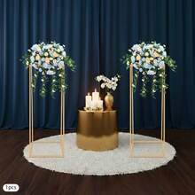 Wedding Flower Stand Gold, Iron Acrylic Stand, Stable 80cm Height, Dismountable, For Wedding Party Decoration, Load Capacity 5kg - A - View 5