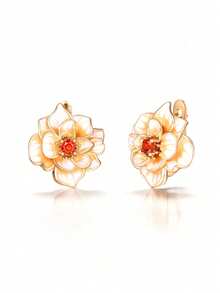 1 Pair Elegant Cubic Zirconia Stud Earrings, Designed For Women, Suitable For Weddings, Engagements, Anniversary Parties, Valentine's Day Gifts - 1# - View 2
