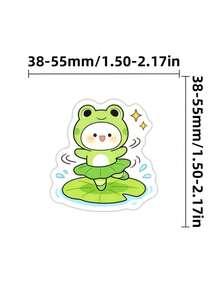50Pcs Frog Costume Bunny Stickers For Journaling, Cute Rabbit Decals For Scrapbooking, Bullet Journal, Planner, DIY Crafts, Mood Tracking, Greenery Collages, Back To School - Multicolor - View 5