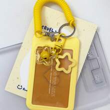 Bell Star Hanging Card Holder, Card Pouch, Expandable Plastic Spring Card Holder With Keychain - Suitable For Bus, RV, Card Holder Keychain, Card Lanyard With Sliding Cover, Plastic Protective Sleeve For Public Transportation And Subway Access, Hard Card Holder, Work ID Protective Sleeve - Multicolor - View 5
