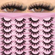 14 Pairs 3D Fluffy False Eyelashes, 8-14mm Gradient Length Lashes, Natural Long-Lasting Curled Eyelash Extensions, Lightweight Suitable For All Eye Shapes, Easy To Apply And Remove, Reusable, Suitable For Beginners Daily And Party Makeup - Black - View 6