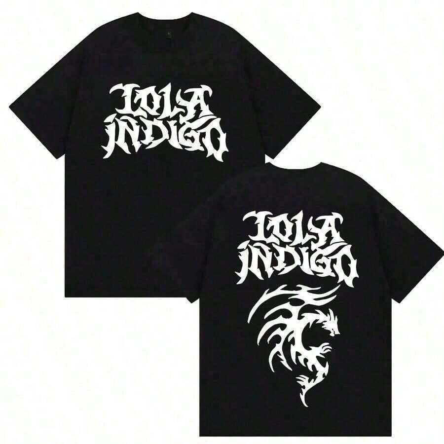 Group T-Shirts For Men, Lola Tour Indigo Double-Sided Printed T-Shirt, High-Quality Fashion Top For Men And Women, Gift For Father's Day Or Graduation, Summer Outfit For Men And Women. - màu đen - Xem 1