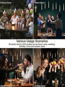 12pcs/20pcs Floating LED Candles With Remote Control - Indoor Home Room Classroom Bedroom Birthday Party Wizard Christmas Decor, Includes Fishing Line, Halloween Decor (2AA Batteries Not Included) - Warm Color - View 10