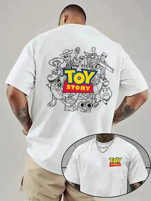 A Disney Men'S T-Shirt Featuring A Toy Story Design, This Short-Sleeve Tee Has A Round Neck And Is Comfortable And Breathable, Perfect For Casual Wear And Sports. Ideal For Spring And Summer - trắng - Xem 6