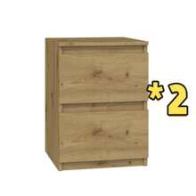 30x30x40cm 2抽屜床邊櫃，現代極簡風床頭櫃，4色可選，適用於臥室、客廳、居家辦公室的小型窄身儲物櫃，省空間緊湊式床邊櫃，配備滑順抽屜 - 彩色 - 查看 18