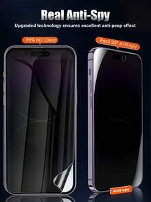 MSRI 3pcs Water-Resistant Screen Protector - Compatible With IPhone 17Pro Max/17Pro/17E/16ProMax/16E/16Plus/15ProMax/14/13/12/11/XR/X/XS/7/8, Full Coverage Anti-Glare Anti-Peeping Screen Protector, Smooth Finish, No Reflection For Gaming - Black - View 8