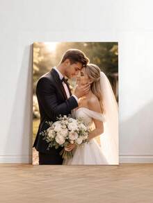 1pc Customizable Wooden Frame Canvas Wall Art - Personalized Family Portrait And Action Photos, Printing, Suitable For Living Room, Bedroom Or Home Office Decor, Cozy Room Accent, Quality Reproduction Framed Canvas Wall Hanging - Multicolor - View 6