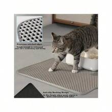 Double-Layer Hollow Cat Litter Mat - Easy To Clean Grid Design, Strong Odor Control, Prevent Litter Tracking, Pet Floor Protection Mat, Daily Hygiene For Cats - Multicolor - View 9
