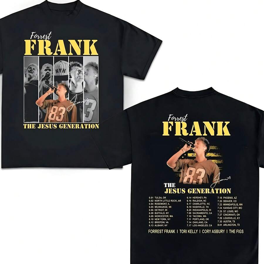 Forrest FrankAAA Tour Concert 2026 2 Sided T-Shirt - Black - View 1