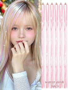 Rainbow Fairy Glitter Hair Clip And Hair Extension Set For Kids Girls And Women, Heat Resistant 20 Inch, 12/6/4pcs, Holiday Party Christmas New Year Halloween Cosplay Hair Accessories - Multicolor - View 22