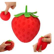 1pc Oversized Realistic Strawberry Squeeze Toy, Stress Relief Ball, Creative Stress Relief Gadget - A - View 4
